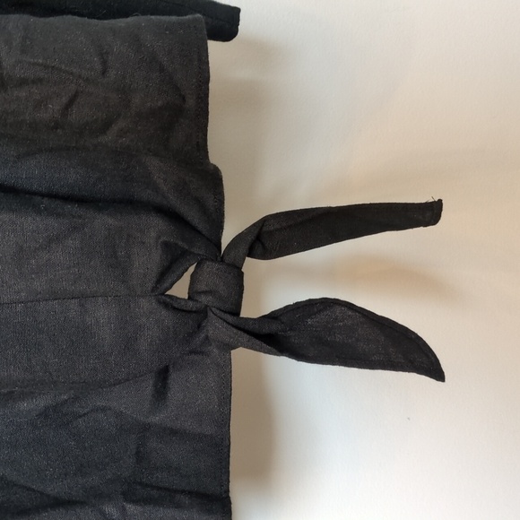 NEW Womens 4X Linen Blend Black Tie Front Summer Top Ava & Viv Short Sleeve 🌞 - Picture 3 of 10